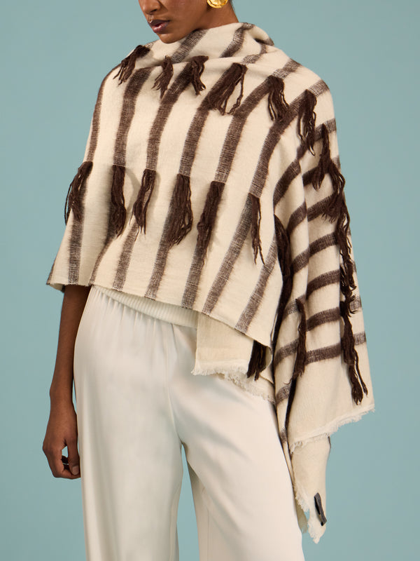 Denis Colomb - Hokkaido Tawa Cashmere and Yak Scarf (78.5in/2m) - Cream - ABASK