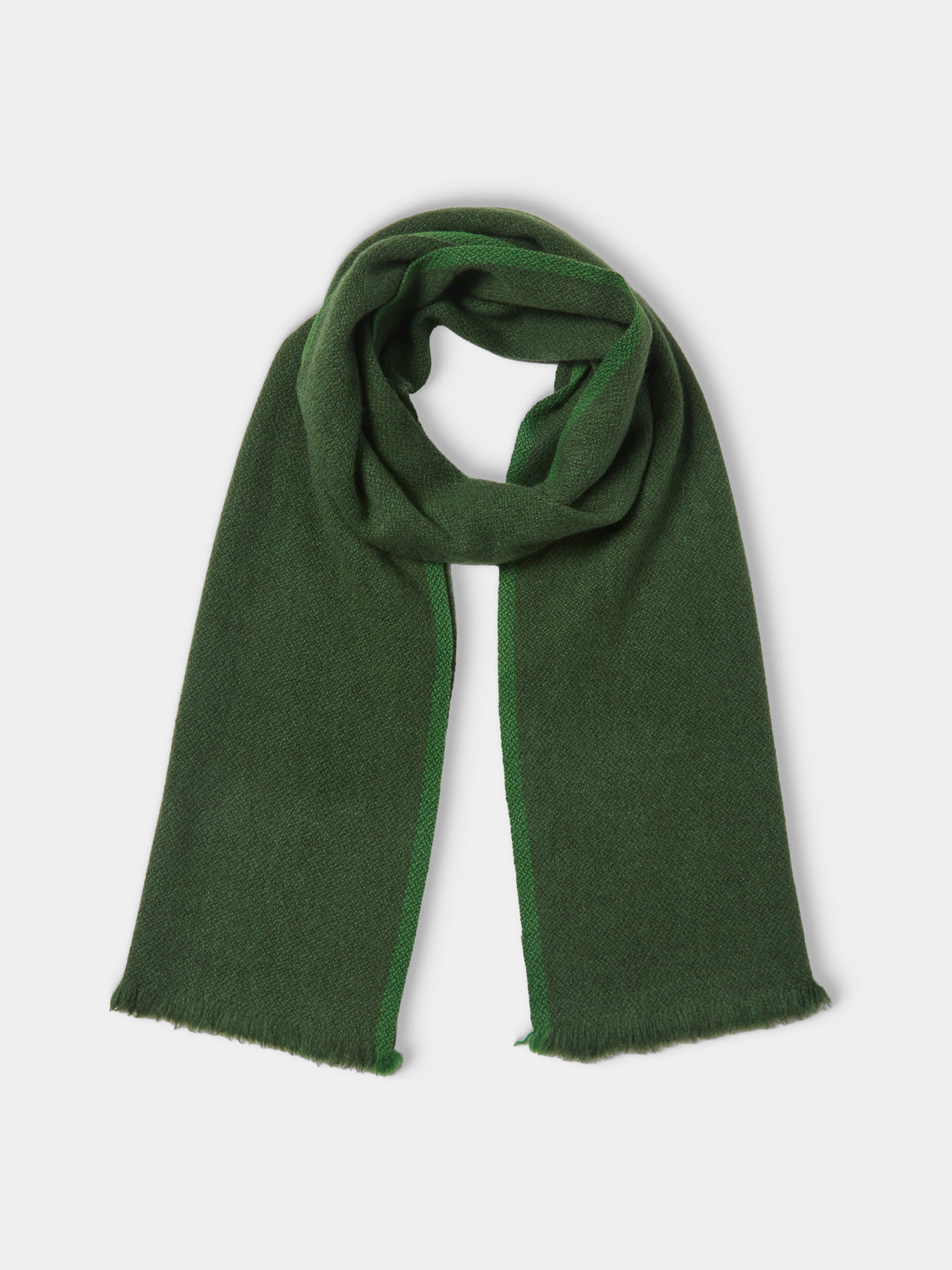 Norlha - Nomad Border Hand-Spun Yak Khullu Skinny Scarf (71in/1.8m) - Green - ABASK - 
