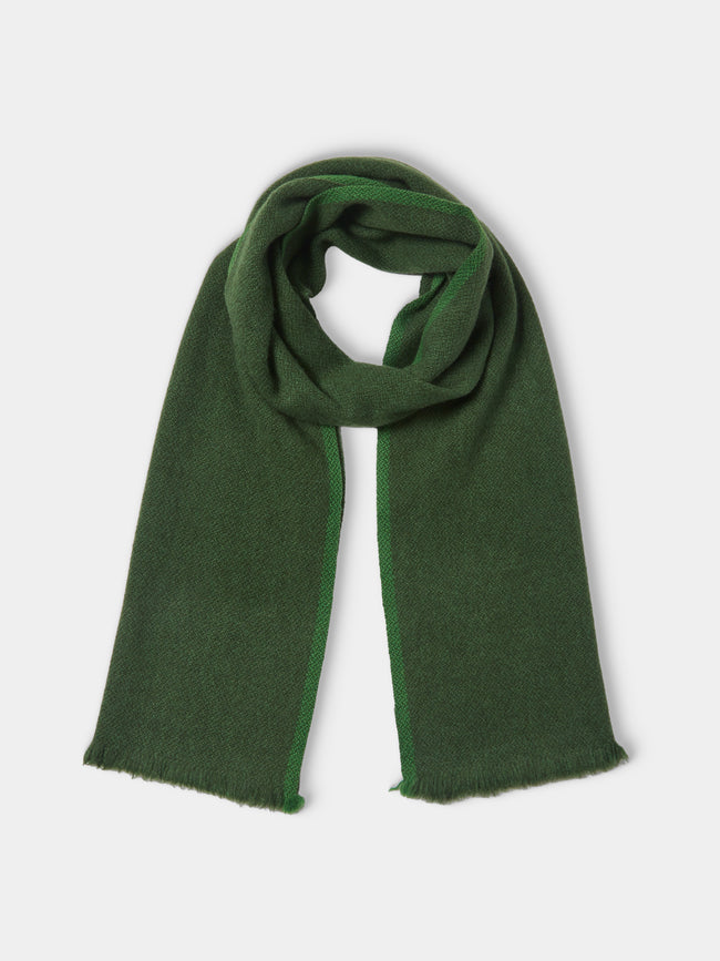 Norlha - Nomad Border Hand-Spun Yak Khullu Skinny Scarf (71in/1.8m) - Green - ABASK - 