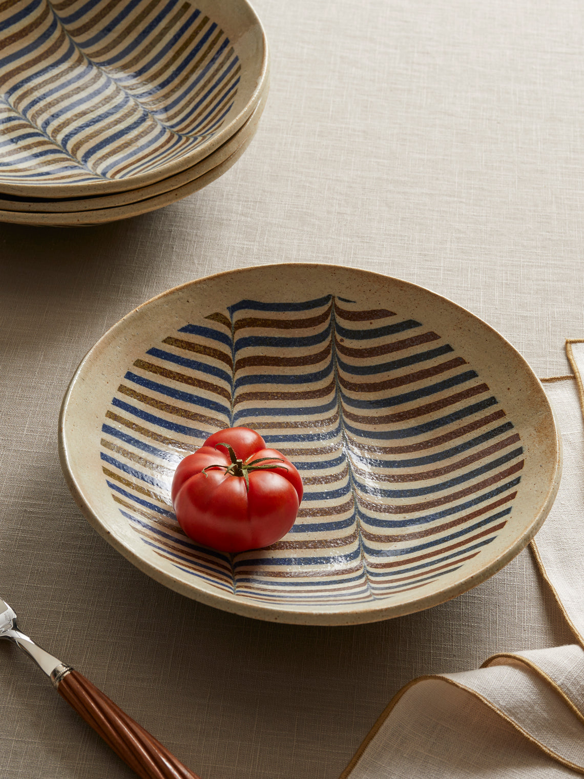 Makidani-gama - No. 1 Nerikomi Ceramic Plates – 10in/25cm (Set of 4) - Multiple - ABASK