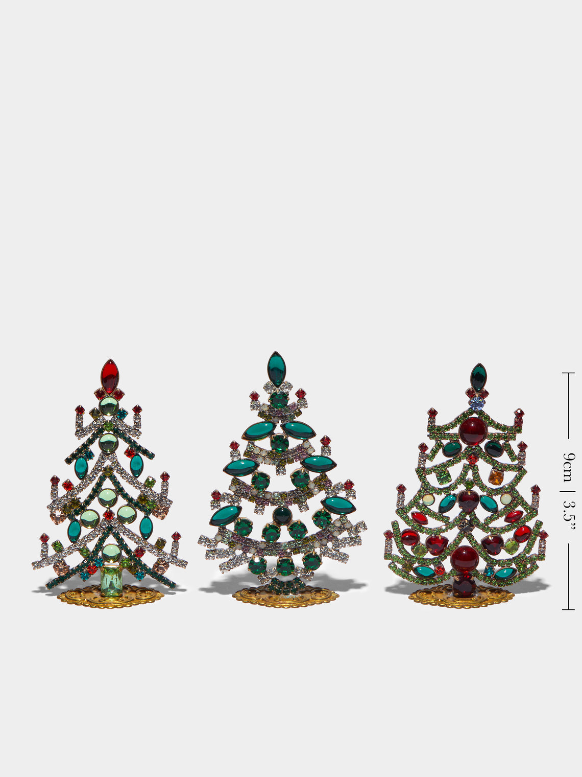 Antique and Vintage - 1930s Czech Jewelled Extra Small Christmas Trees (Set of 3) -  - ABASK