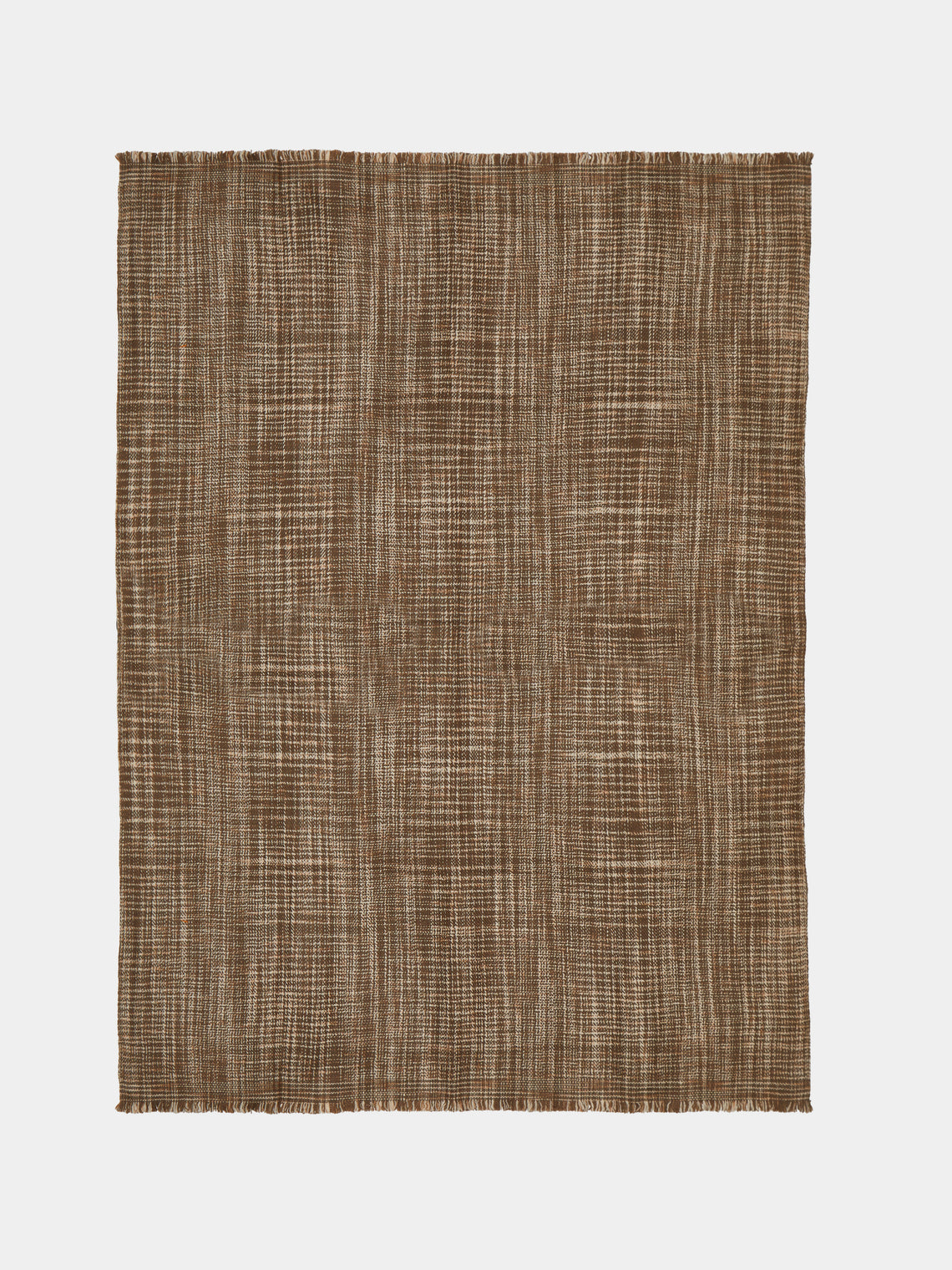Me & K - Textured Plaid Cashmere Throw (67in/1.7m) - Brown - ABASK - 