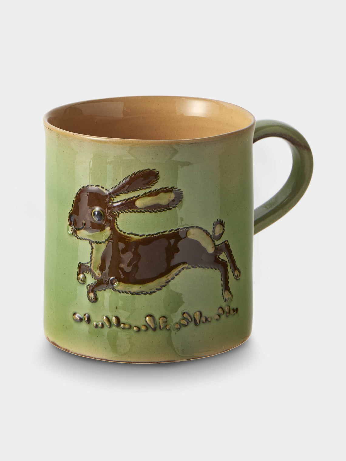 Poterie d’Évires - Animals Hand-Painted Ceramic Mugs (Set of 4) - Green - ABASK