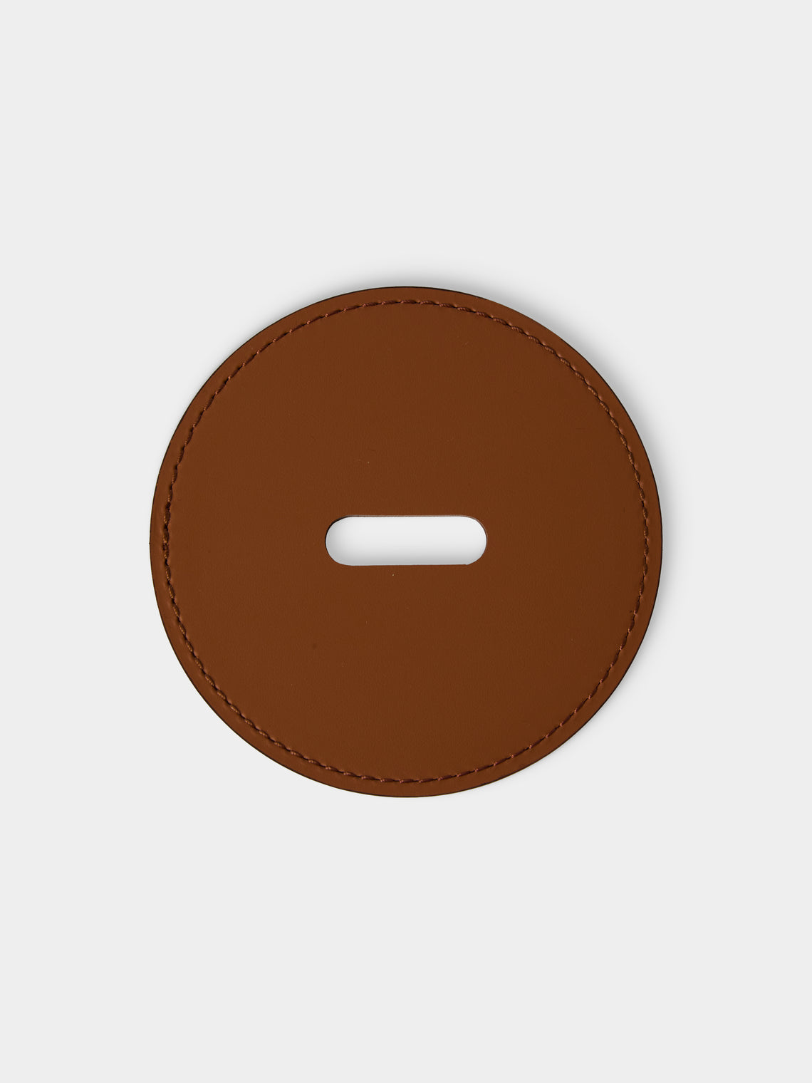 RUDI - | Set of 12 | Nautilus Leather Coasters with Holder - Black - ABASK