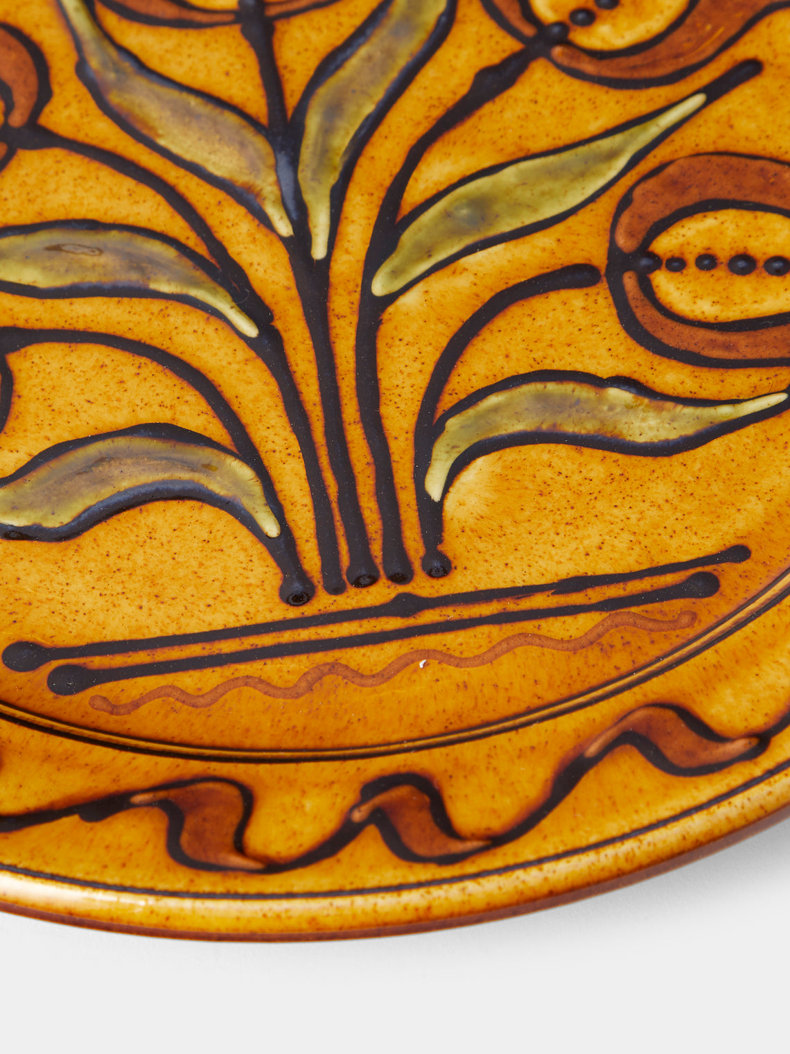 Fitch & McAndrew - Tulips Slipware Dinner Plate (10.4in/26.5cm) - Orange - ABASK