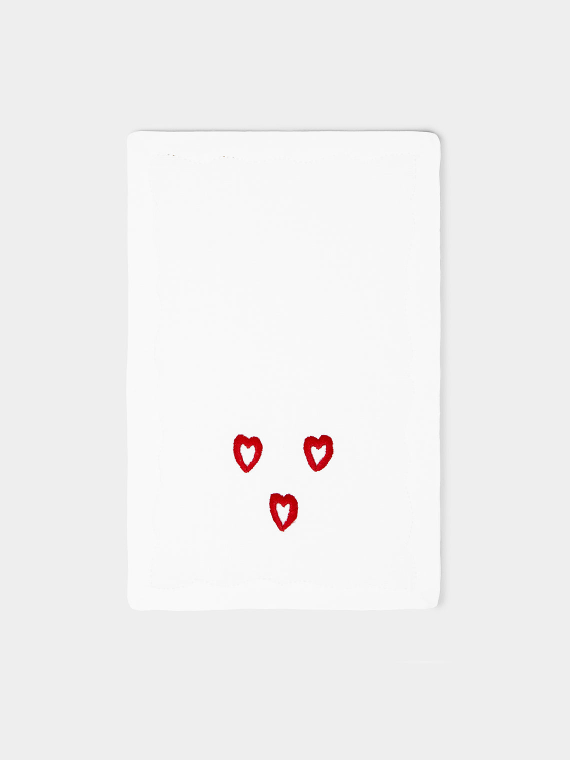 Taf Firenze - Line Heart Hand-Embroidered Cocktail Napkins (Set of 6) -  - ABASK - 