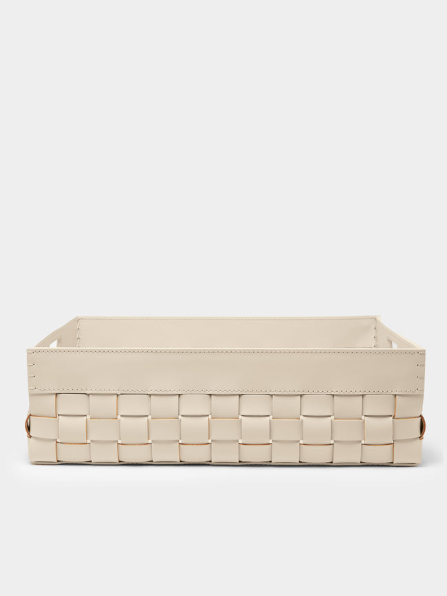 Riviere - Barcelona Water-Resistant Leather Large Towel Basket - Cream - ABASK - 