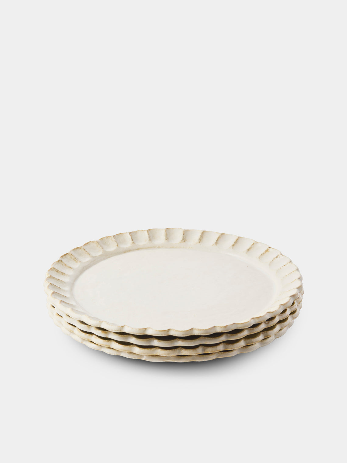 Kaneko Kohyo - Coco Ceramic Dinner Plates – 10.5in/27cm (Set of 4) - White - ABASK