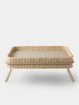 Pigment France - Reims Leather and Rattan Bed Tray (21in/54cm) - Cream - ABASK - 