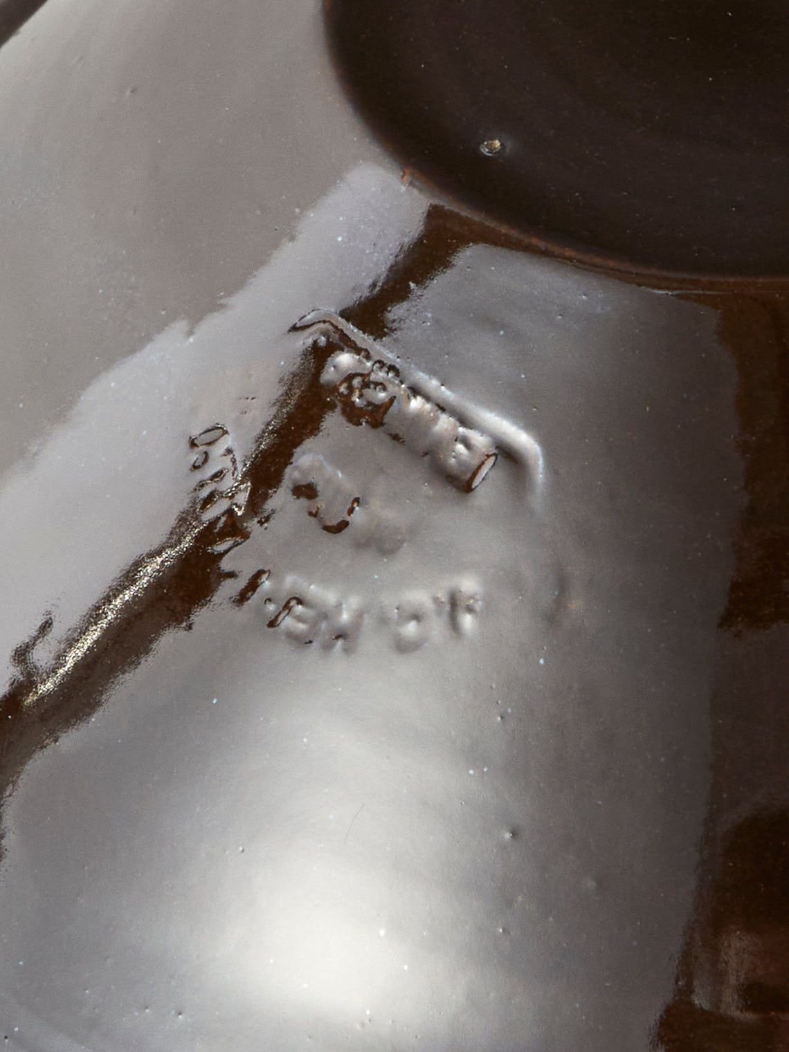 Poterie d’Évires - Flowers Hand-Painted Ceramic Small Serving Bowl - Dark Brown - ABASK