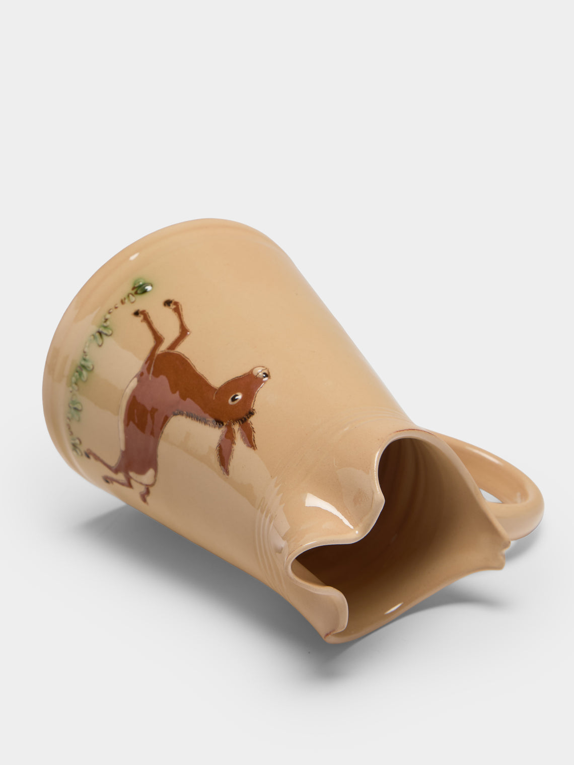 Poterie d’Évires - Donkeys Hand-Painted Ceramic Milk Jug - Cream - ABASK
