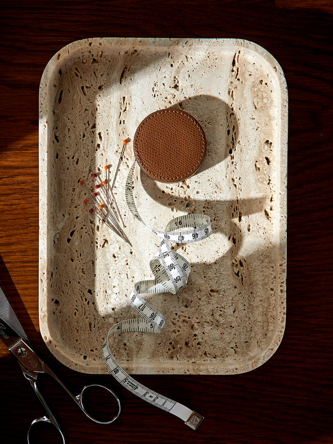 Giobagnara - Leather Pocket Roller Tape Measure - Brown - ABASK