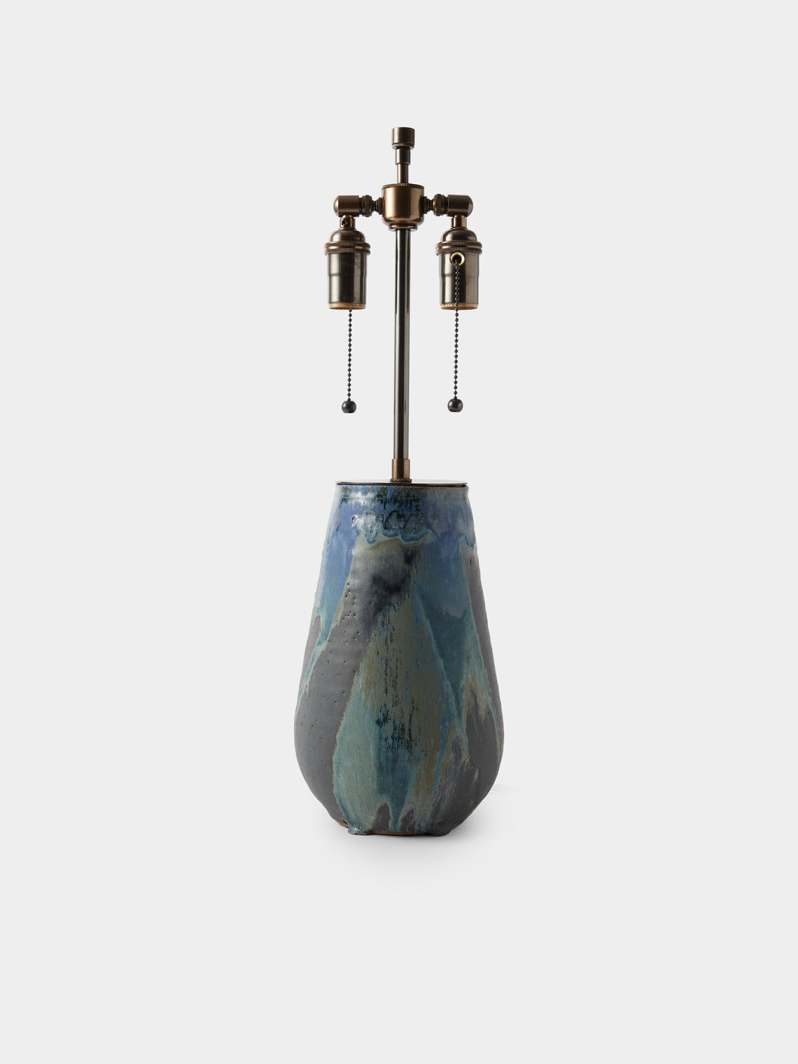 Peter Speliopoulos Projects - Hand-Glazed Stoneware Table Lamp - Blue - ABASK - 