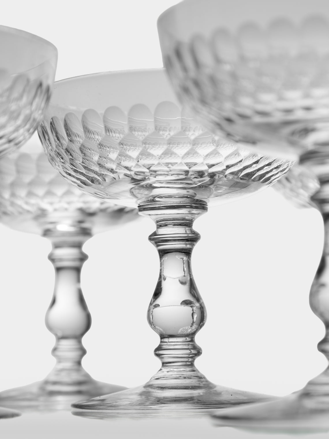 Antique and Vintage - 1920s Baccarat Crystal Champagne Coupes (Set of 13) - Clear - ABASK