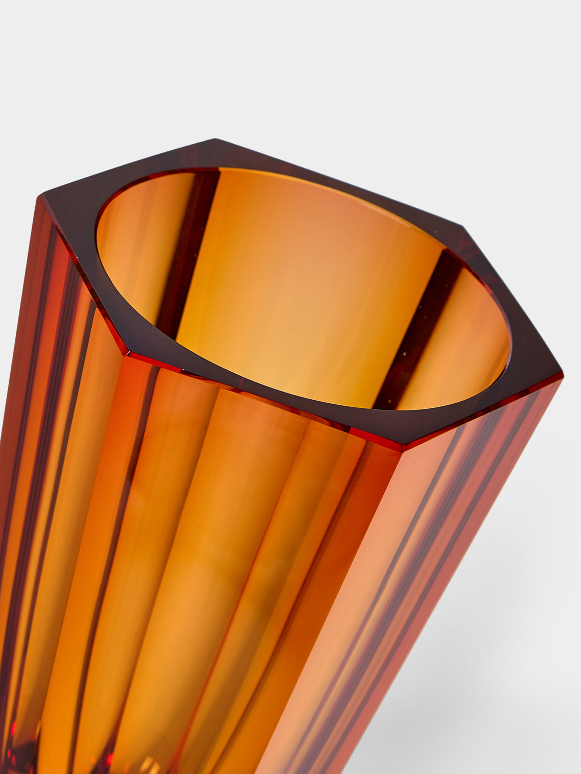 Moser - Purity Hand-Blown Crystal Vase (9in/23cm) - Orange - ABASK