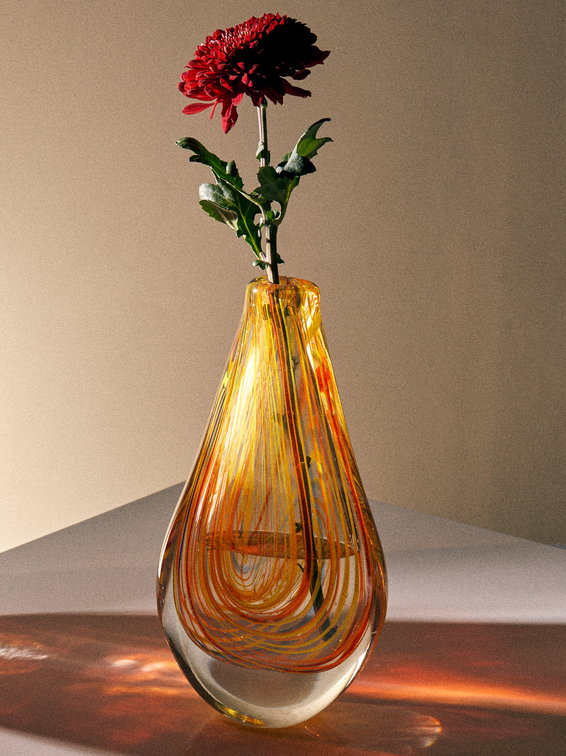 Antique and Vintage - 1960s Seguso Murano Glass Vase (11.5in/29cm) - Orange - ABASK