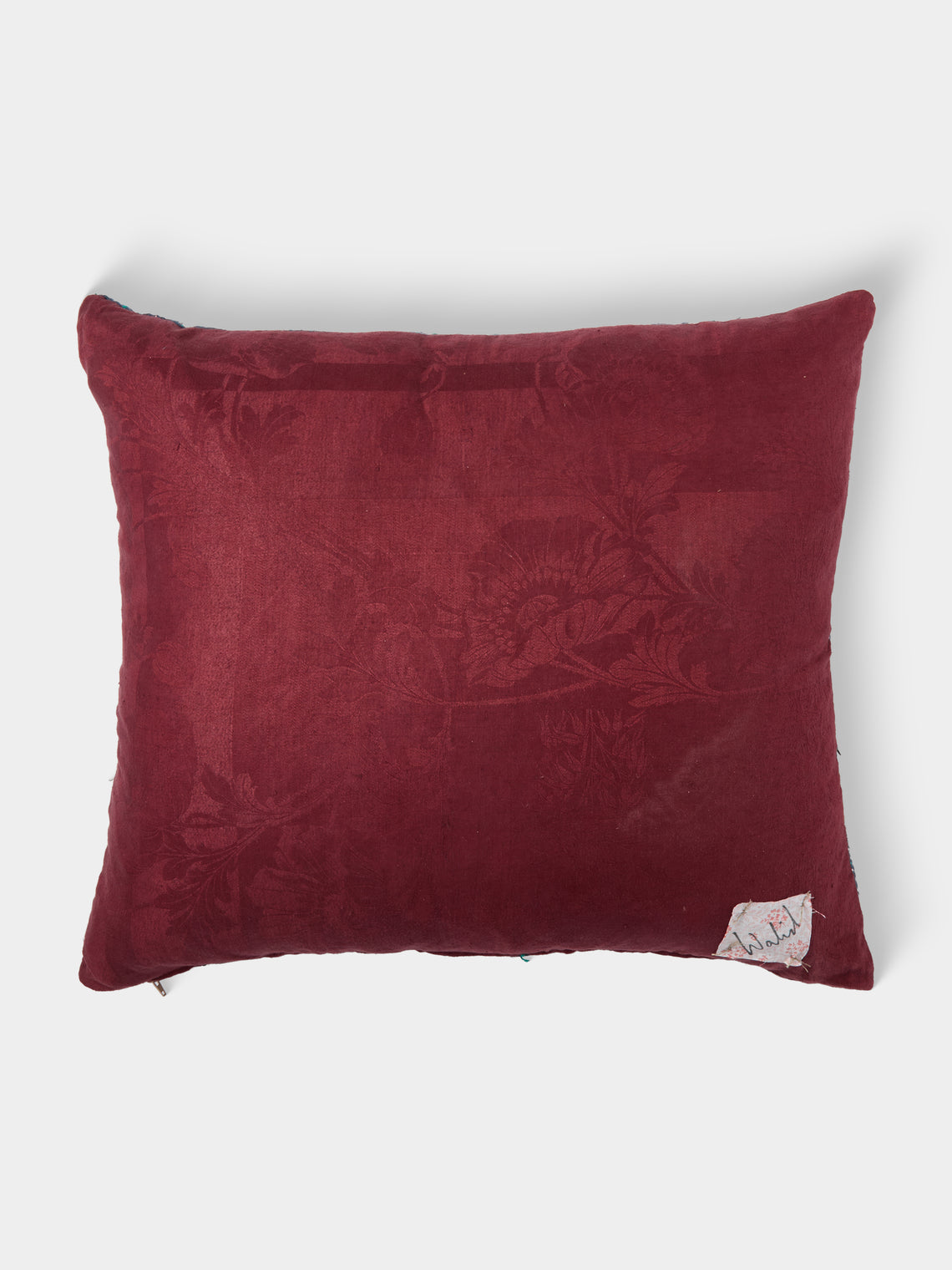 By Walid - 19th-Century Needlepoint Wool and Damask Cushion (24.5in/62cm) - Multiple - ABASK