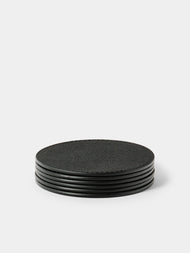 Giobagnara - Tao Leather Coasters (Set of 6) - Black - ABASK - 