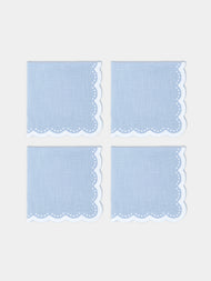 HMA | Blank Space - Bluebell Embroidered Linen Napkins (Set of 4) -  - ABASK - 