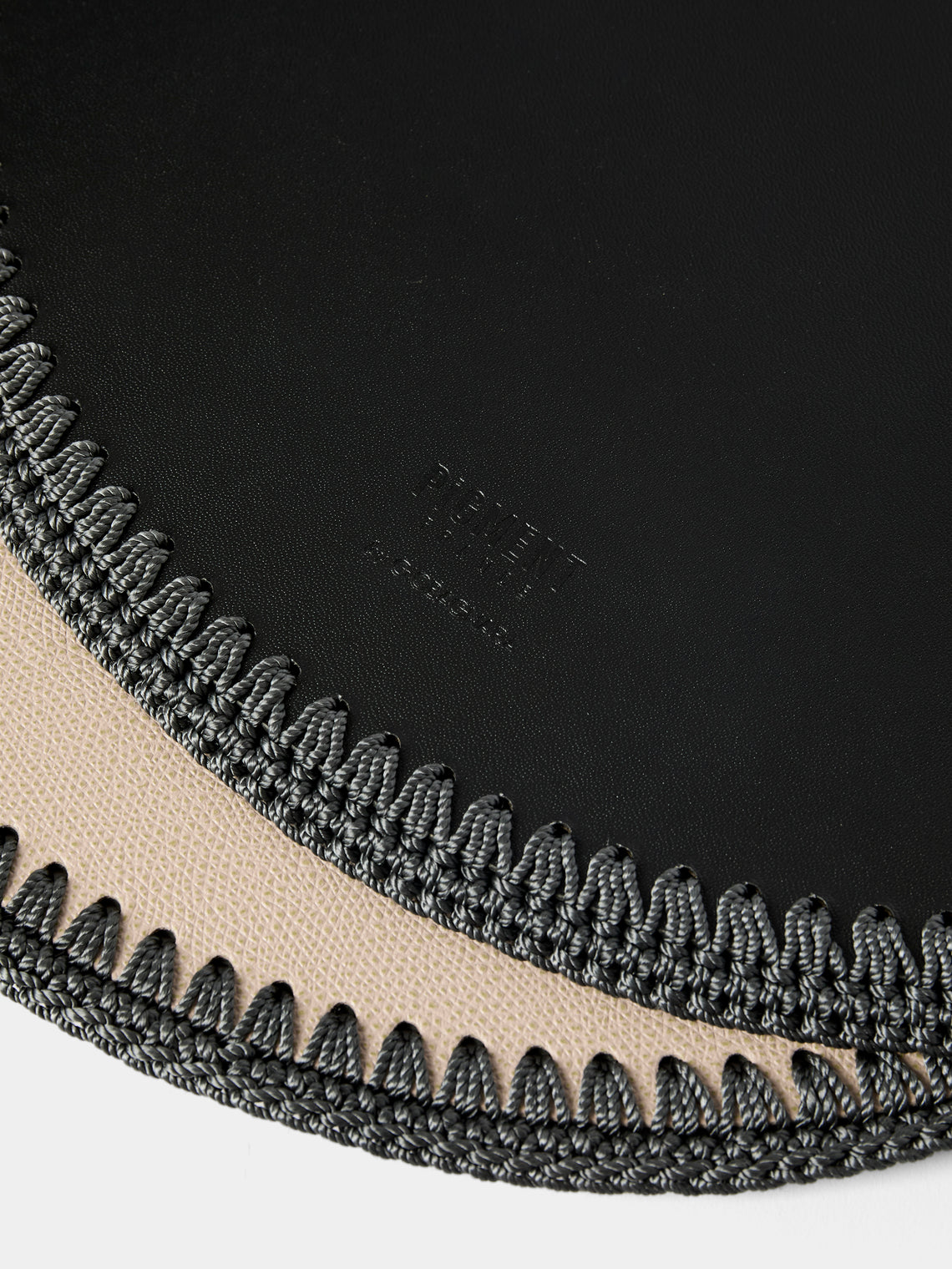 Pigment France - Rochelle Leather and Crochet Placemats (Set of 4) - Beige - ABASK