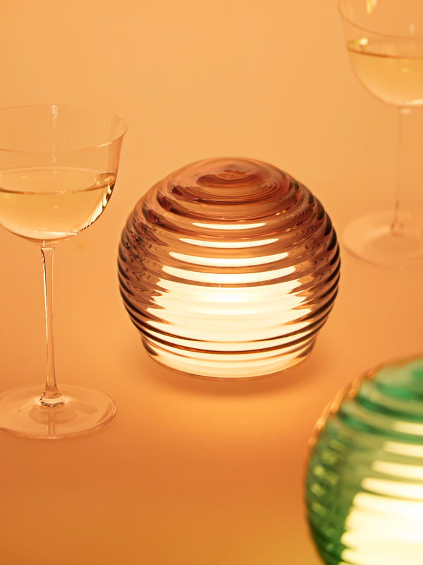 Green Wolf Lighting - Ametista Curve Hand-Blown Murano Glass Portable Table Light - Purple - ABASK