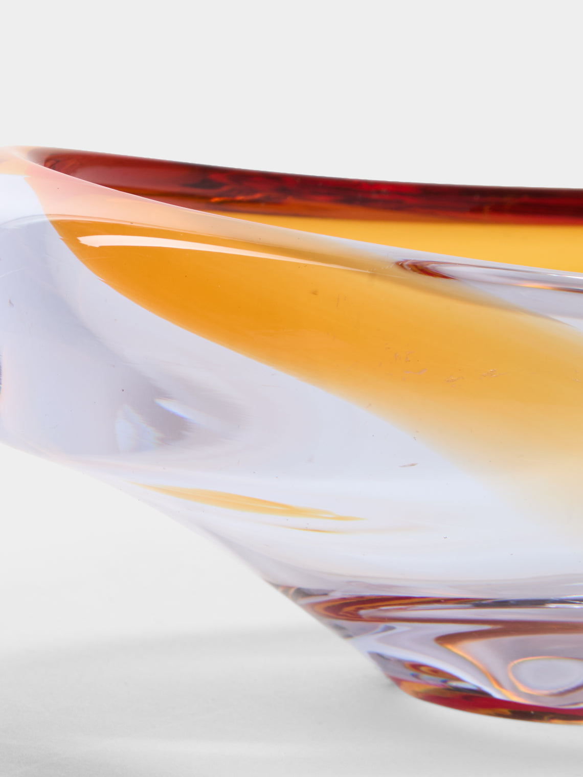 Antique and Vintage - 1970s Murano Glass Ashtray - Orange - ABASK