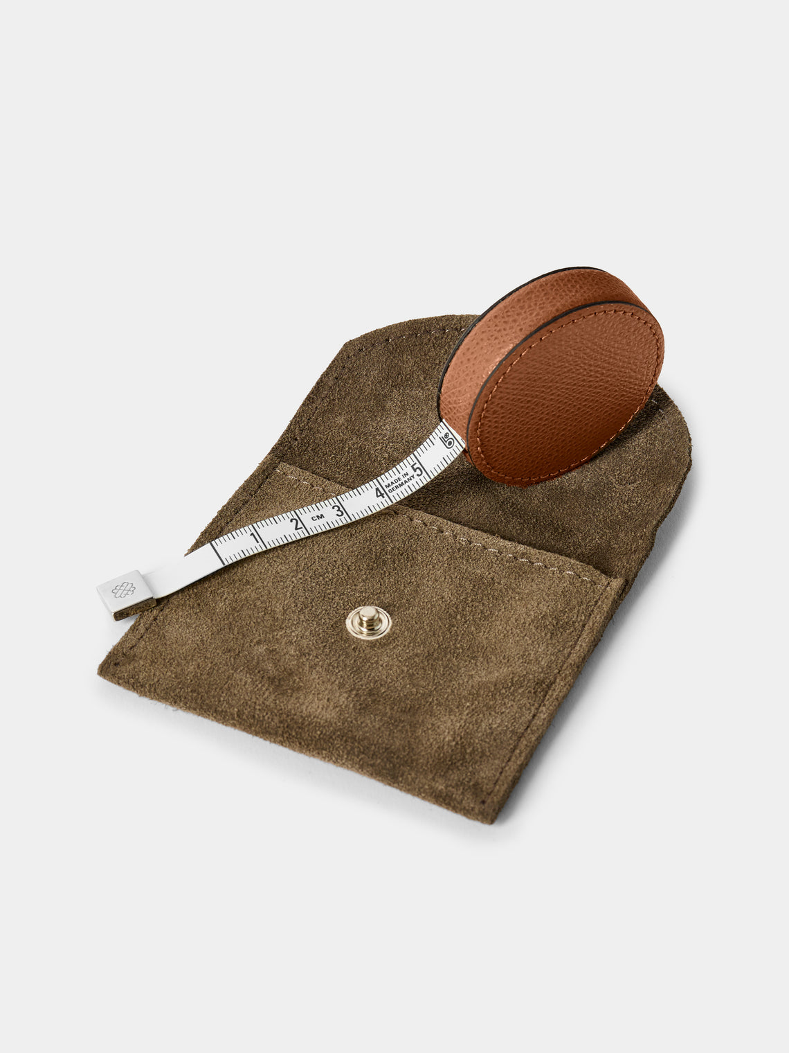 Giobagnara - Leather Pocket Roller Tape Measure - Brown - ABASK