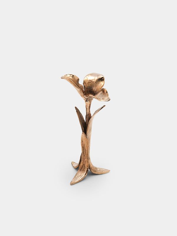 Osanna Visconti - Iris Hand-Cast Bronze Small Candle Holder - Bronze - ABASK - 