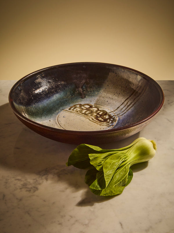 Antique and Vintage - Mid-Century Ceramic Abstract-Pattern Large Serving Bowl - Multiple - ABASK