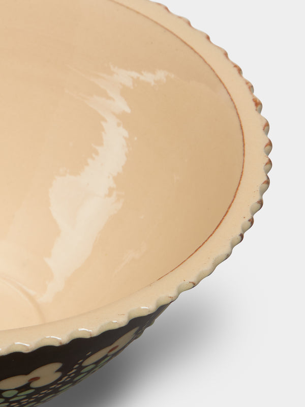 Poterie d’Évires - Flowers Hand-Painted Ceramic Fluted Bowl -  - ABASK