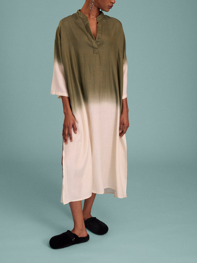 Me & K - Ombré Cashmere Kaftan | Size: S - Ivory - ABASK