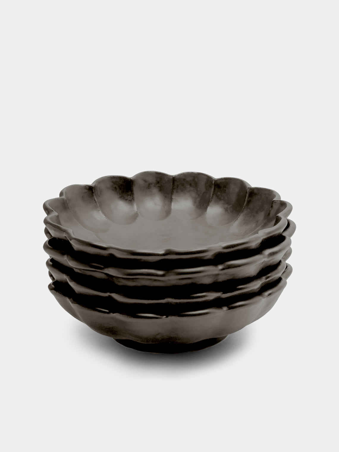 Kaneko Kohyo - Rinka Ceramic Large Bowls (Set of 4) - Black - ABASK