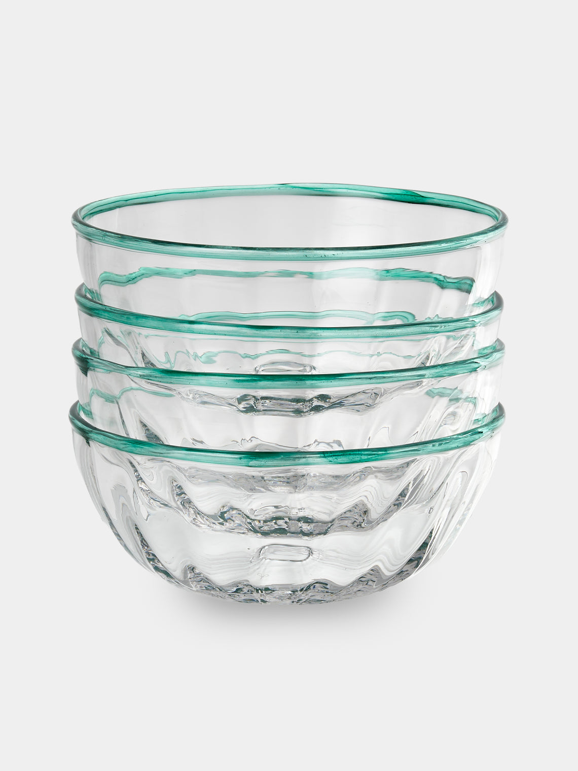 Akua Objects - Peter Hand-Blown Crystal Dessert Bowls (Set of 4) - Clear - ABASK