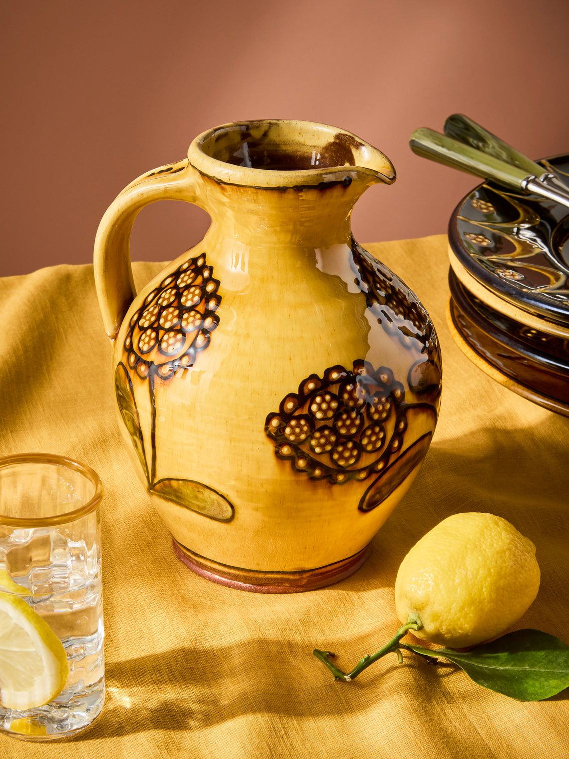 Fitch & McAndrew - Trail Cardamom Slipware Jug - Yellow - ABASK
