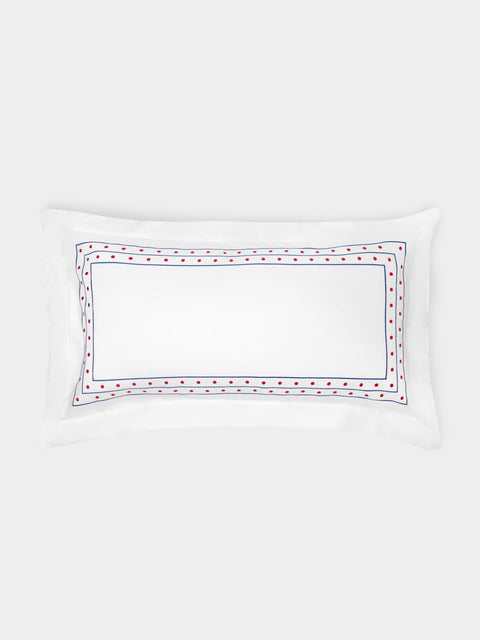 Loretta Caponi - Stripes & Dots Embroidered Cotton King-Size Pillowcases (Set of 2) -  - ABASK - 