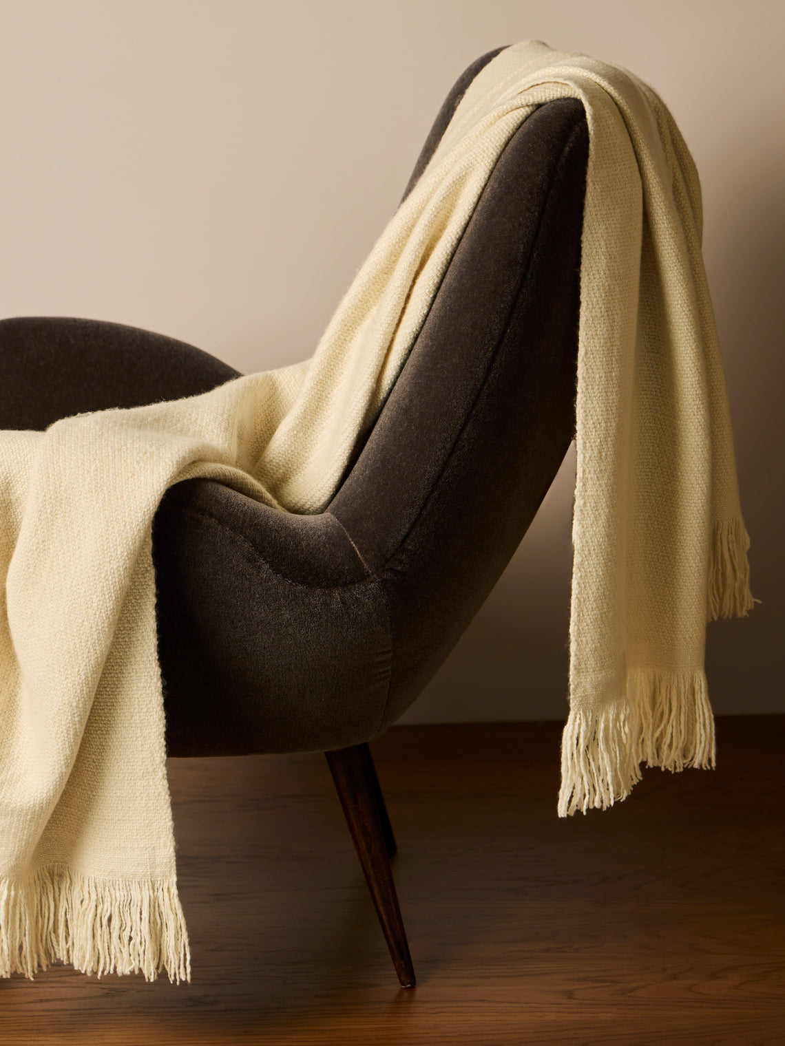 Denis Colomb - Handspun Cashmere Blanket (79in/2m) - Cream - ABASK