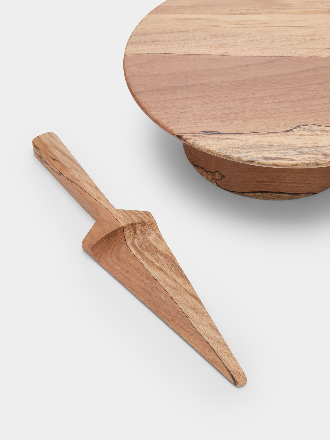 Bird & Branch - 2 piece raised cakestand with server - Natural - ABASK
