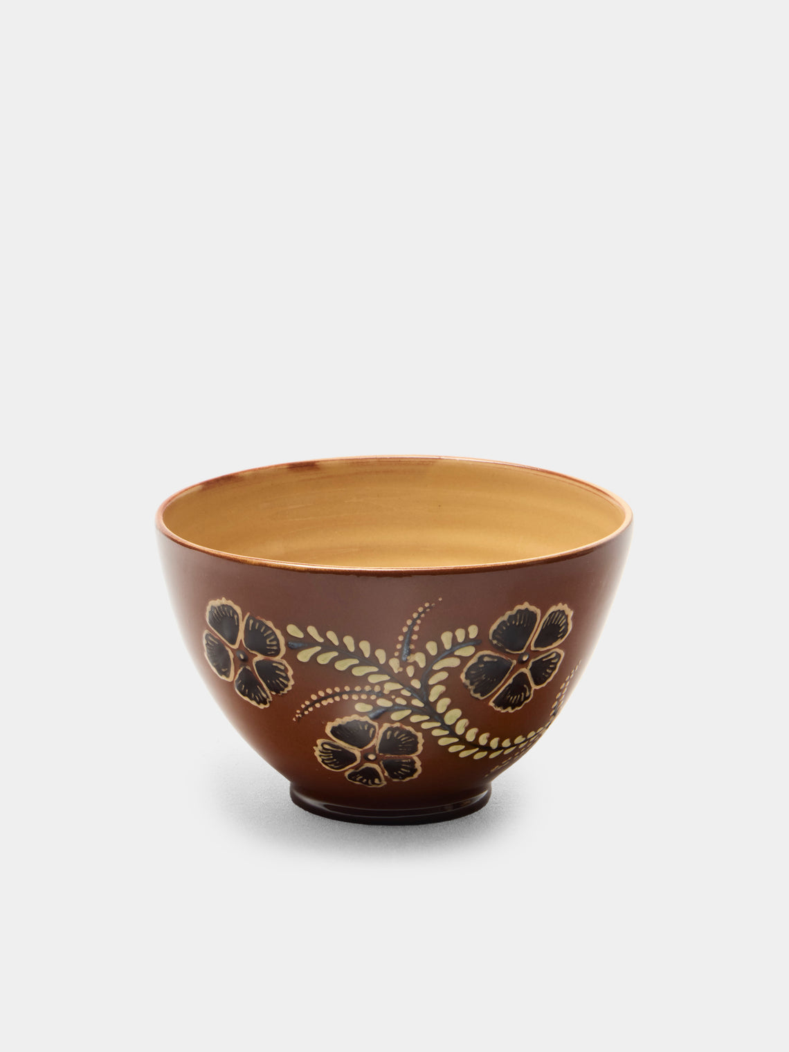 Poterie d’Évires - Flowers Hand-Painted Ceramic Bowls (Set of 6) - Cream - ABASK