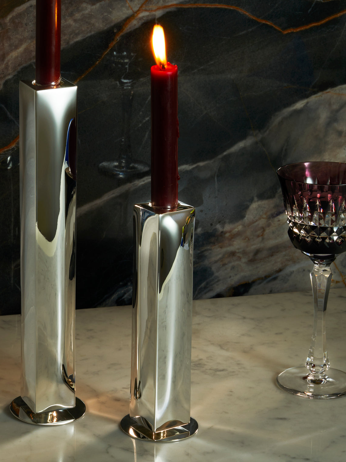De Vecchi - 273 Silver-Plated Medium Candlestick -  - ABASK