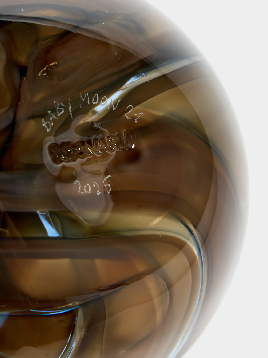 Moonarij - Babymoon Hand-Blown Glass Vase (4.5in/12cm) - Brown - ABASK