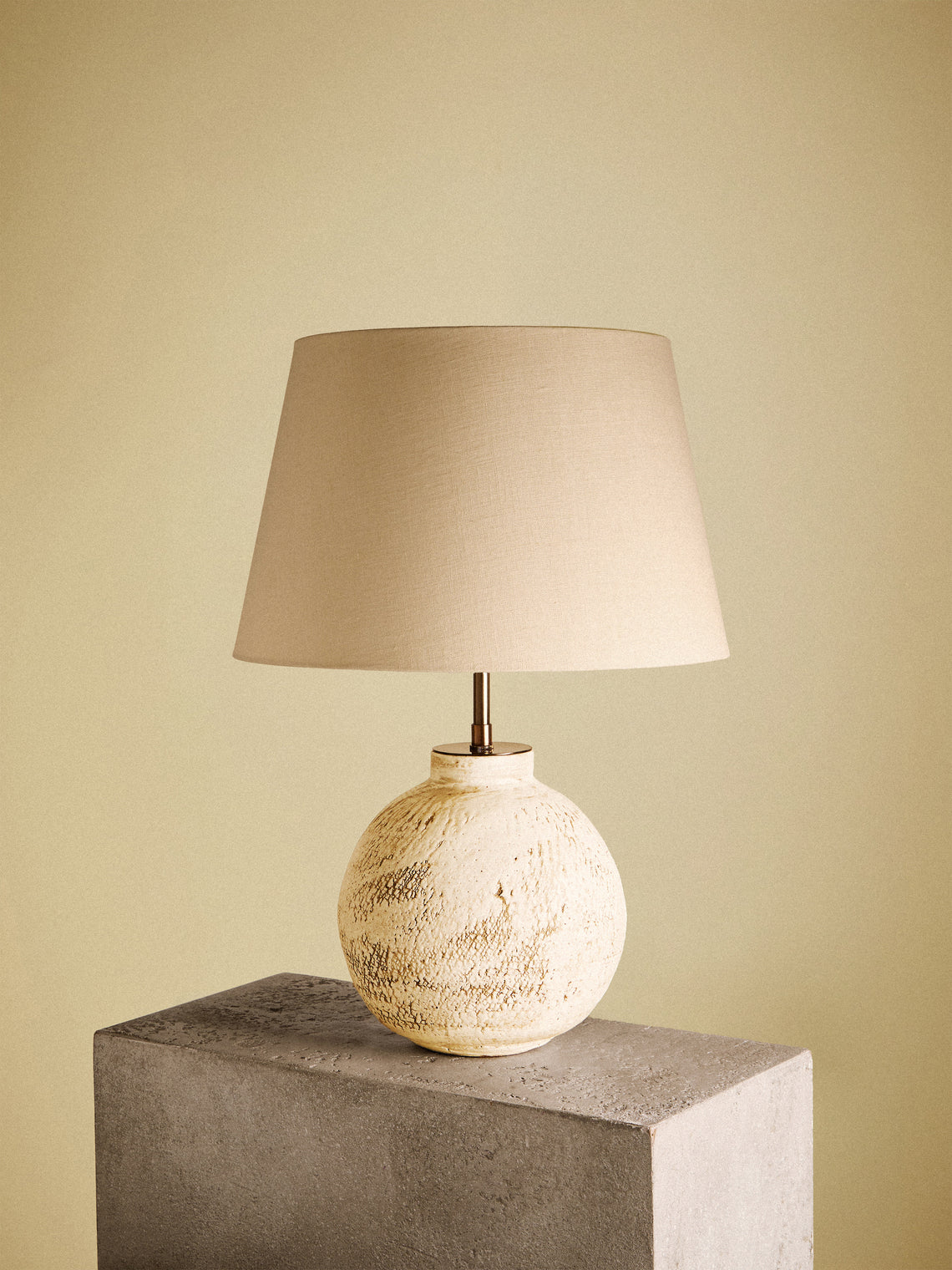 Peter Speliopoulos Projects - Hand-Glazed Stoneware Table Lamp - White - ABASK