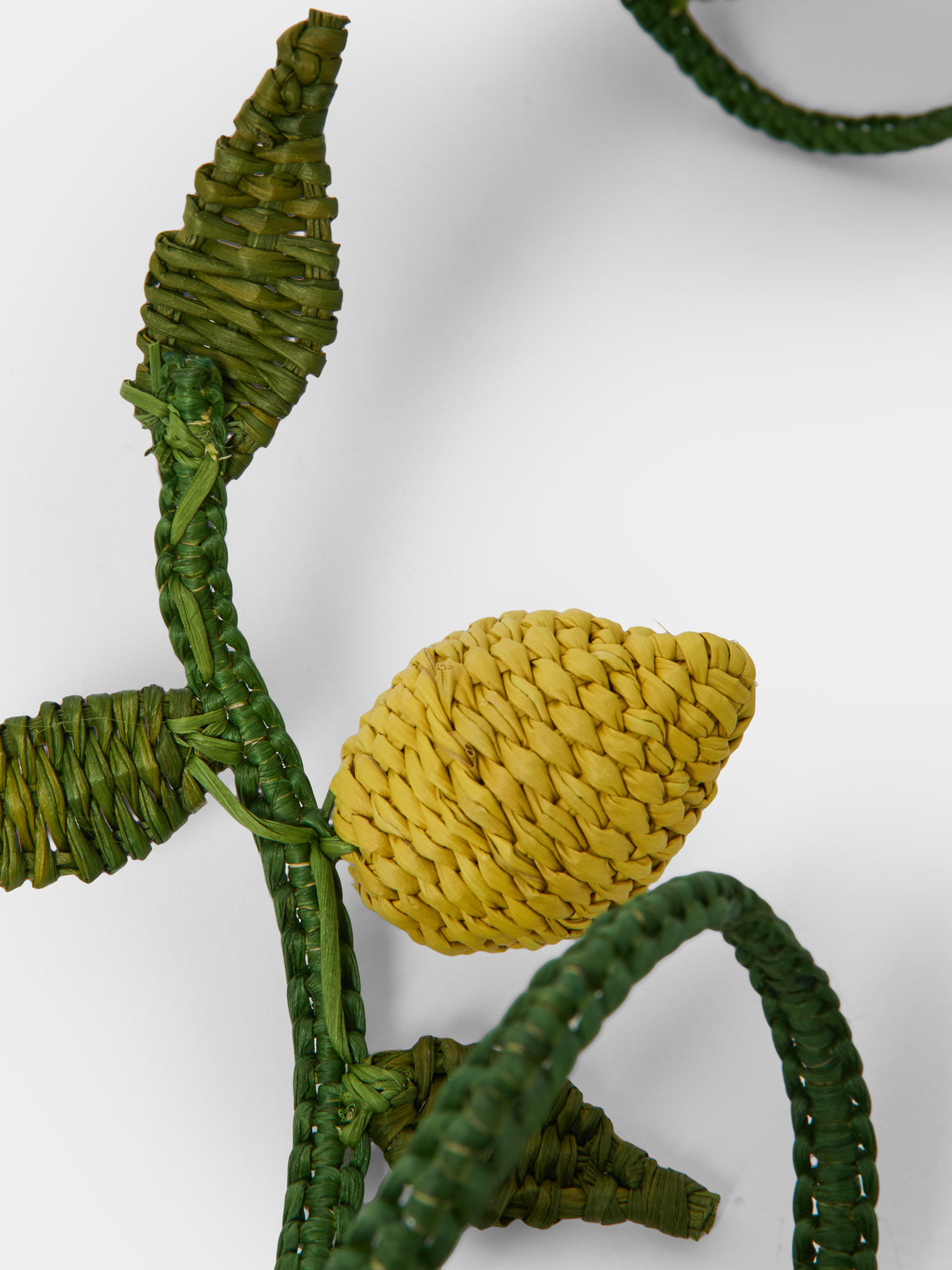 Artesanías del Atlántico - | Set of 4 | Lemons Handwoven Palm Napkin Rings - Yellow - ABASK