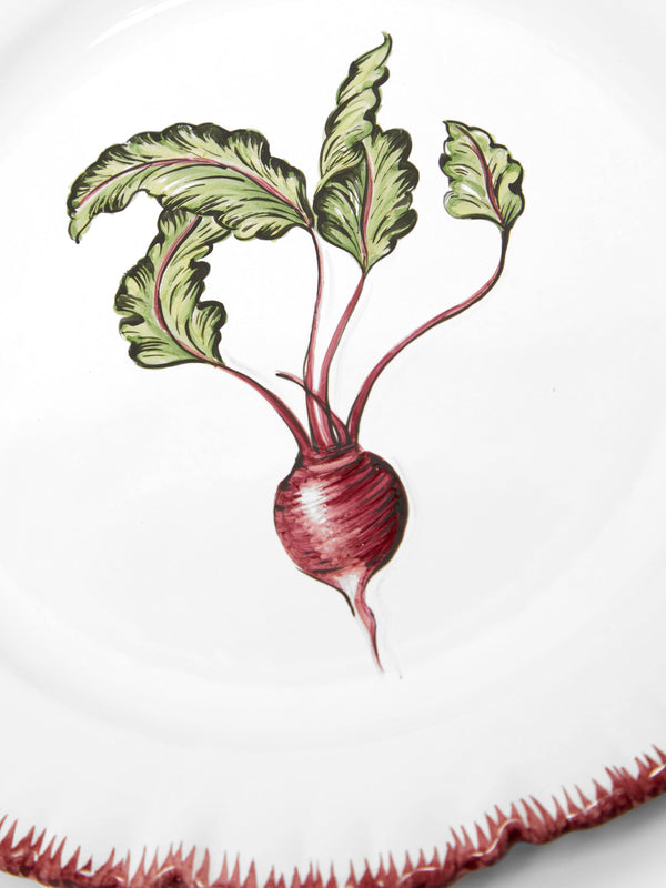 Atelier Soleil - Vegetable Garden Radish Hand-Painted Ceramic Side Plate -  - ABASK