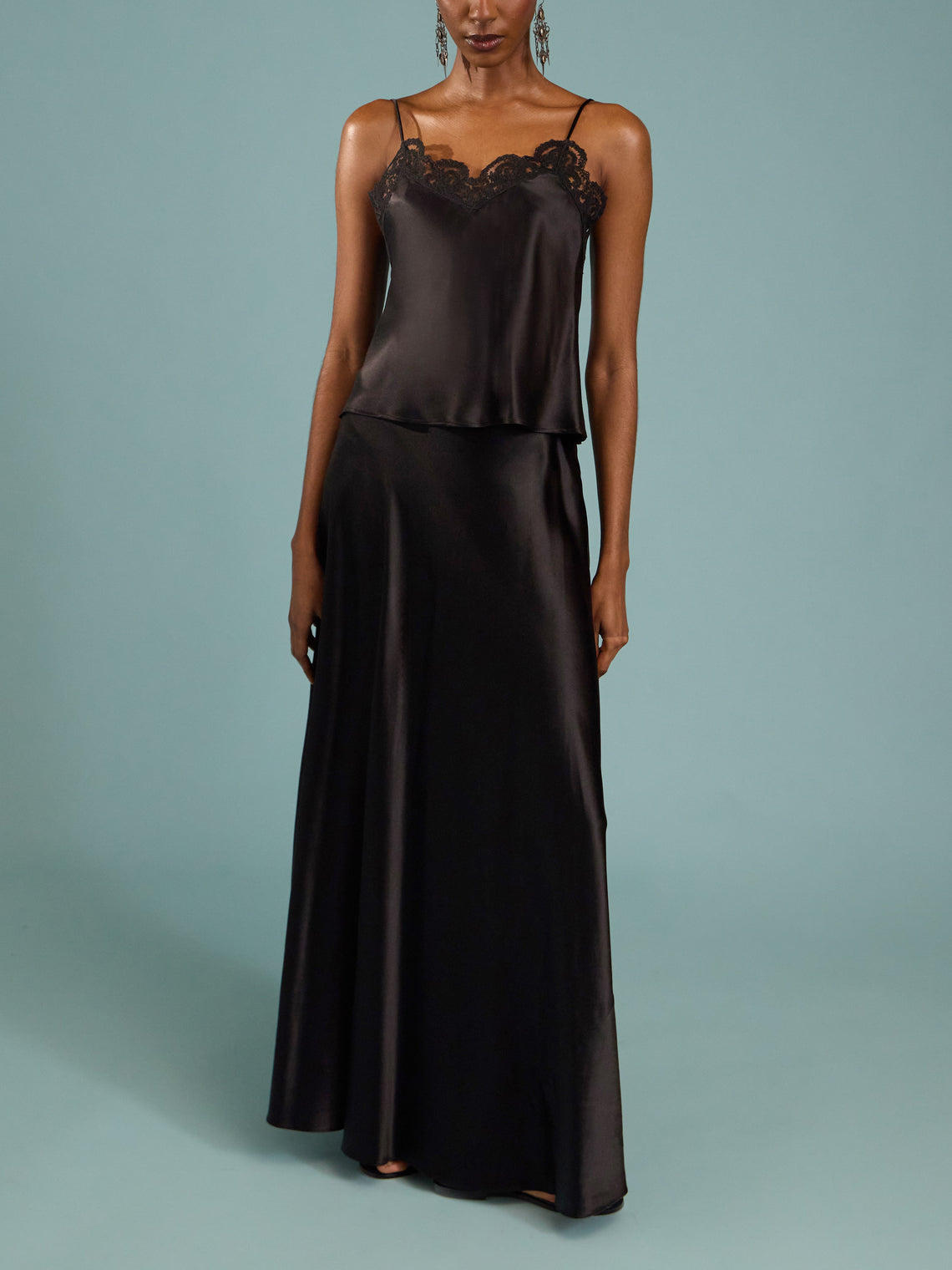 Heirlome - Antonia Silk Long Skirt | Size: S - Black - ABASK