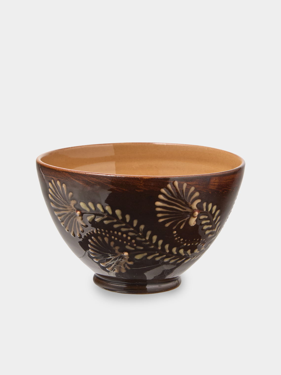Poterie d’Évires - Flowers Hand-Painted Ceramic Bowls (Set of 3) - Dark brown - ABASK