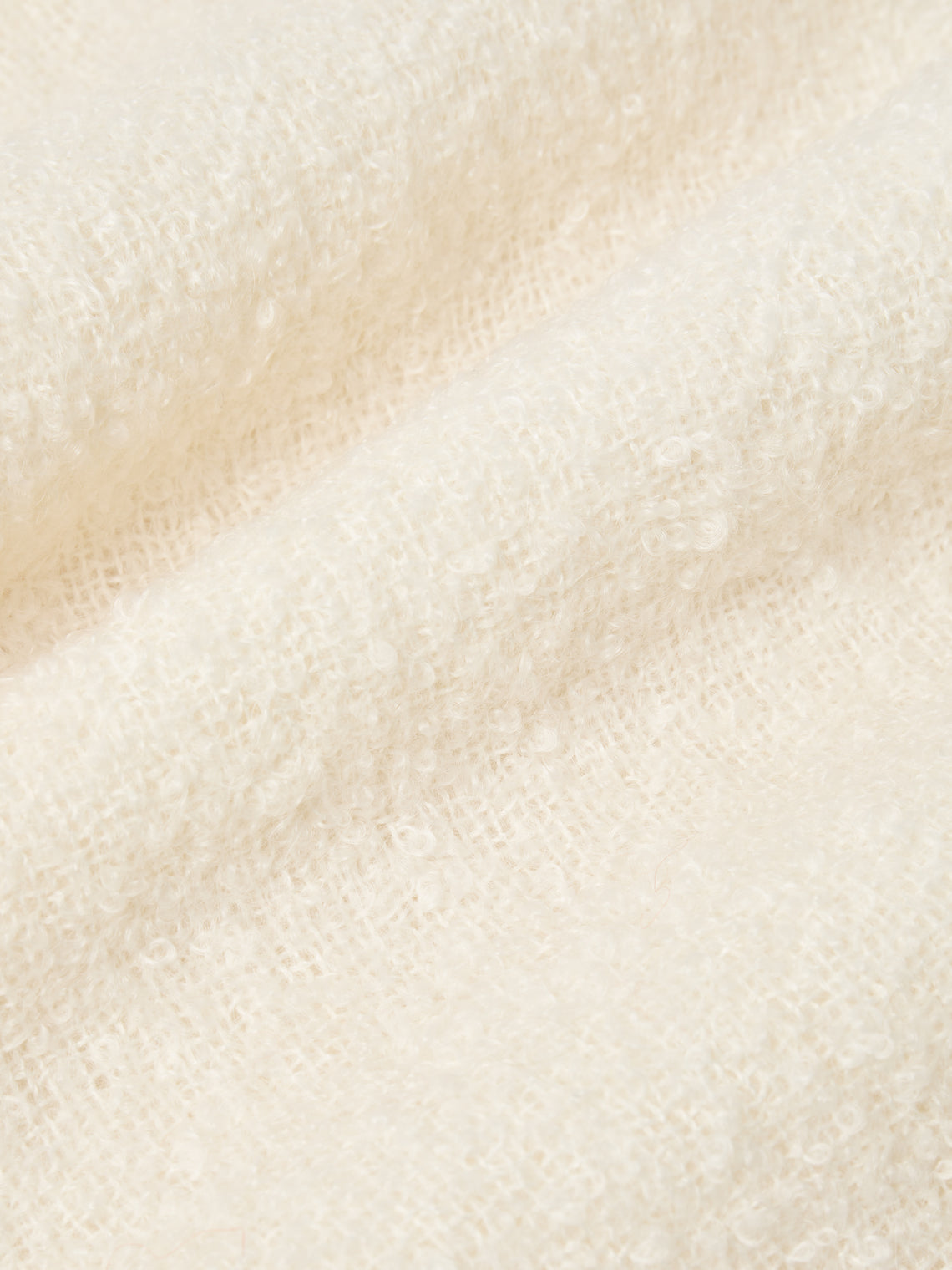 Brun de Vian-Tiran - Cirrus Handwoven Mohair Throw (71in/1.8m) - Cream - ABASK