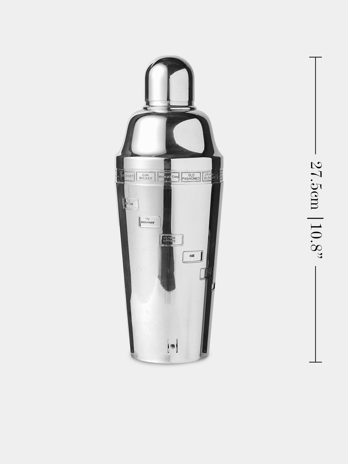 Antique and Vintage - Mid-Century Silver-Plated Recipe Cocktail Shaker - Silver - ABASK