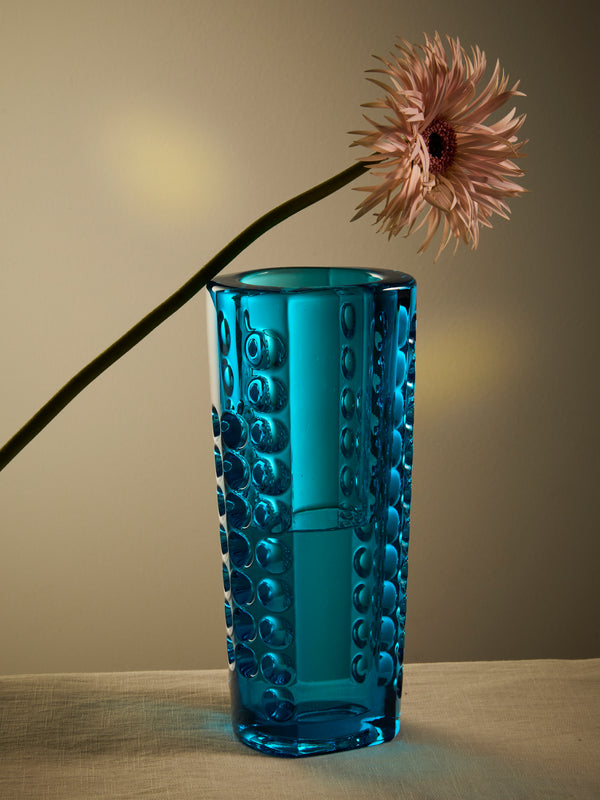 Antique and Vintage - 1960s Murano Glass Vase (9.5in/24.5cm) - Blue - ABASK