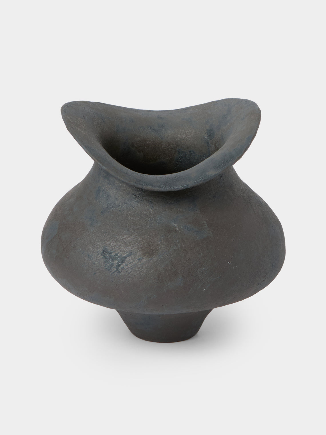 By Raffaella - Silvia Hand-Coiled Stoneware Vase (7in/18cm) - Gray - ABASK - 