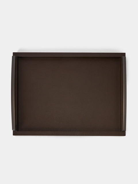 Pinetti - Academia Leather Tray (19.5in/50cm) - Brown - ABASK - 
